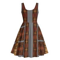 Malo e Lelei Tonga Midi Dress Tongan Ngatu Tapa Cloth LT14 - Polynesian Pride