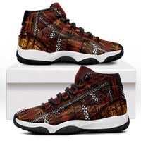 Malo e Lelei Tonga Sneakers J11 Tongan Ngatu Tapa Cloth LT14 Orange - Polynesian Pride