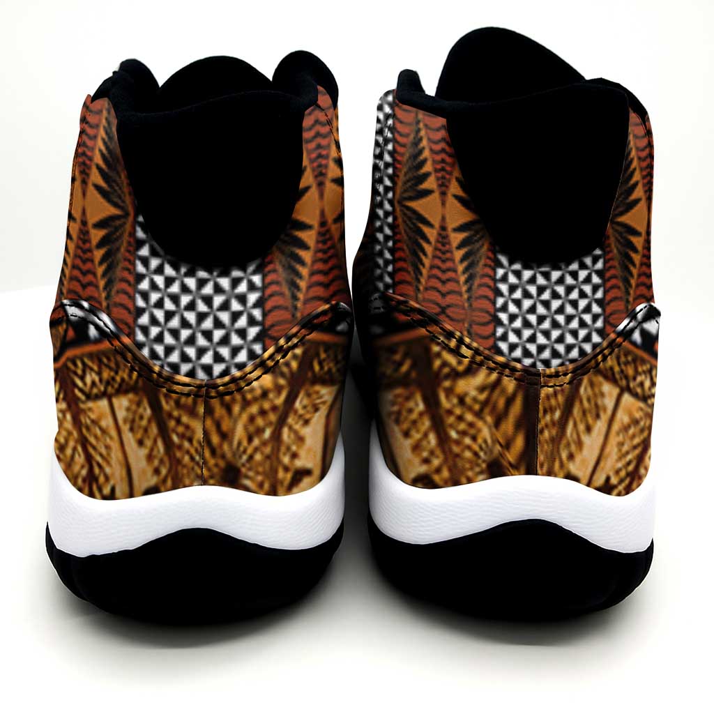Malo e Lelei Tonga Sneakers J11 Tongan Ngatu Tapa Cloth LT14 - Polynesian Pride