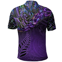 New Zealand Polo Shirt Maori Manaia Purple Paua Shell LT7