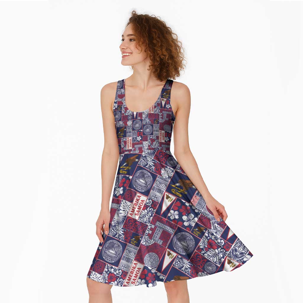 Manuia le Kerisimasi American Samoa Midi Dress Pacific Patchwork Xmas Vibes - Polynesian Pride