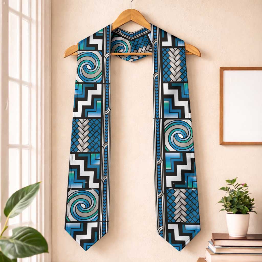 Maori Matariki Graduation Stole Green Galaxy Aesthetic Koru Art