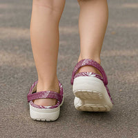 Maroon Kuki Airani Tapakau Clogs Shoes Tribal Anchor Mix Tiare LT7 - Polynesian Pride