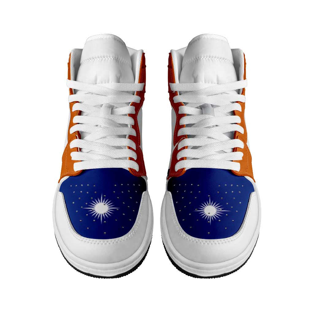 Marshall Islands High Sneakers AJ1 Coat Of Arms Flag Inspired