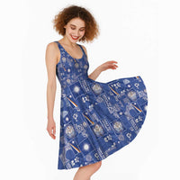 Marshall Islands Merry Christmas Midi Dress Pacific Patchwork Xmas Vibes - Polynesian Pride