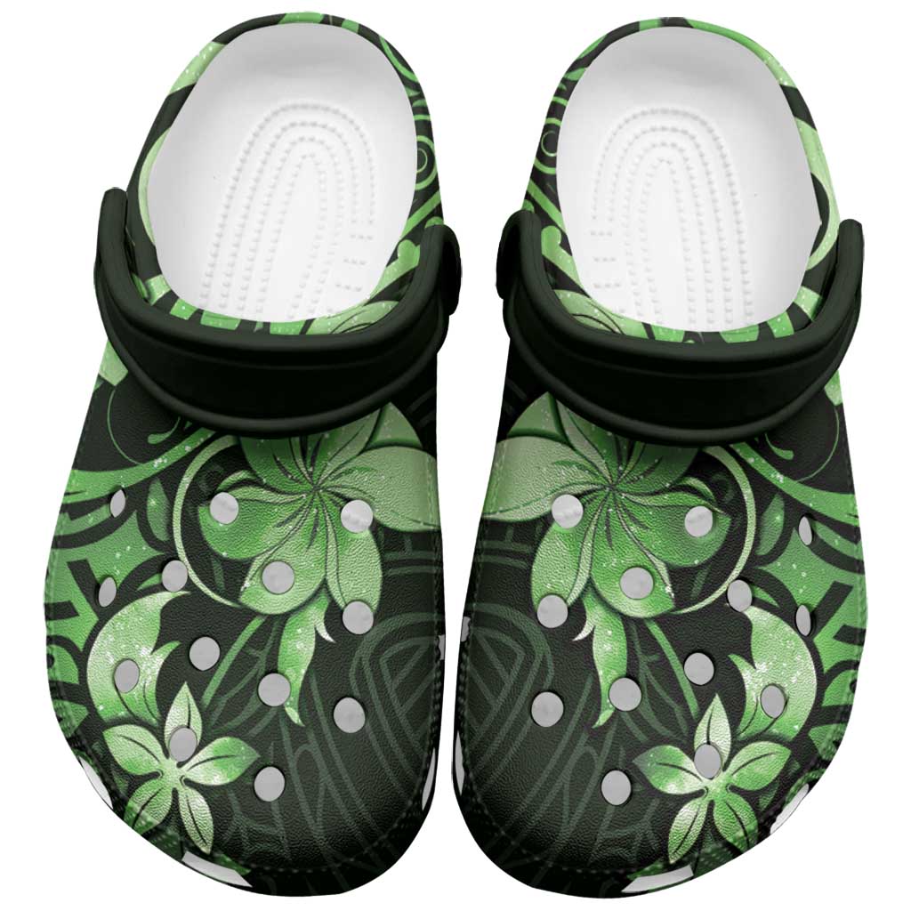 Matariki New Zealand Clogs Shoes Maori Pattern Green Galaxy - Polynesian Pride