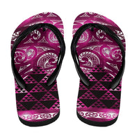 Matariki New Zealand Flip Flops NZ Niho Taniwha Maori New Year Pink Galaxy