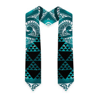 Matariki New Zealand Graduation Stole NZ Niho Taniwha Maori New Year Cyan Galaxy LT14 - Polynesian Pride