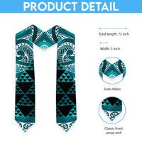 Matariki New Zealand Graduation Stole NZ Niho Taniwha Maori New Year Cyan Galaxy LT14 - Polynesian Pride