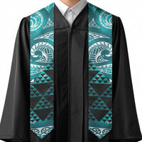 Matariki New Zealand Graduation Stole NZ Niho Taniwha Maori New Year Cyan Galaxy LT14 - Polynesian Pride