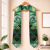 Matariki New Zealand Graduation Stole NZ Niho Taniwha Maori New Year Green Galaxy LT14 One Size Green - Polynesian Pride