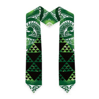 Matariki New Zealand Graduation Stole NZ Niho Taniwha Maori New Year Green Galaxy LT14 - Polynesian Pride