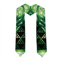 Matariki New Zealand Graduation Stole NZ Niho Taniwha Maori New Year Green Galaxy LT14 - Polynesian Pride