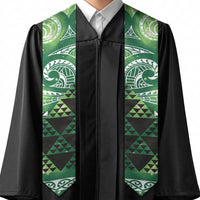 Matariki New Zealand Graduation Stole NZ Niho Taniwha Maori New Year Green Galaxy LT14 - Polynesian Pride