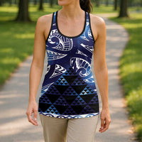 Matariki New Zealand Hollow Tank Top NZ Niho Taniwha Maori New Year Blue Galaxy LT14 - Polynesian Pride