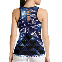 Matariki New Zealand Hollow Tank Top NZ Niho Taniwha Maori New Year Blue Galaxy LT14 - Polynesian Pride