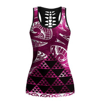 Matariki New Zealand Hollow Tank Top NZ Niho Taniwha Maori New Year Pink Galaxy