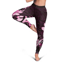 Matariki New Zealand Leggings Maori Pattern Pink Galaxy - Polynesian Pride