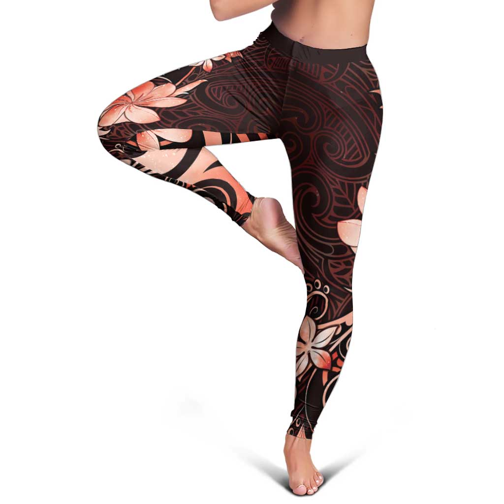 Matariki New Zealand Leggings Maori Pattern Red Galaxy - Polynesian Pride