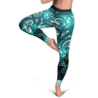 Matariki New Zealand Leggings NZ Niho Taniwha Maori New Year Cyan Galaxy LT14 - Polynesian Pride