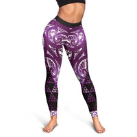 Matariki New Zealand Leggings NZ Niho Taniwha Maori New Year Purple Galaxy LT14 - Polynesian Pride