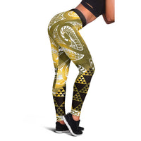 Matariki New Zealand Leggings NZ Niho Taniwha Maori New Year Yellow Galaxy LT14 - Polynesian Pride