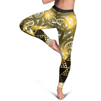Matariki New Zealand Leggings NZ Niho Taniwha Maori New Year Yellow Galaxy LT14 - Polynesian Pride