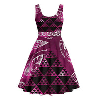 Matariki New Zealand Midi Dress NZ Niho Taniwha Maori New Year Pink Galaxy LT14 - Polynesian Pride