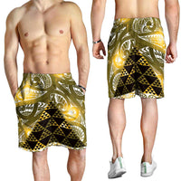 Matariki New Zealand Shorts for Men NZ Niho Taniwha Maori New Year Yellow Galaxy