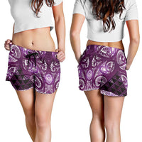 Matariki New Zealand Shorts for Women NZ Niho Taniwha Maori New Year Purple Galaxy