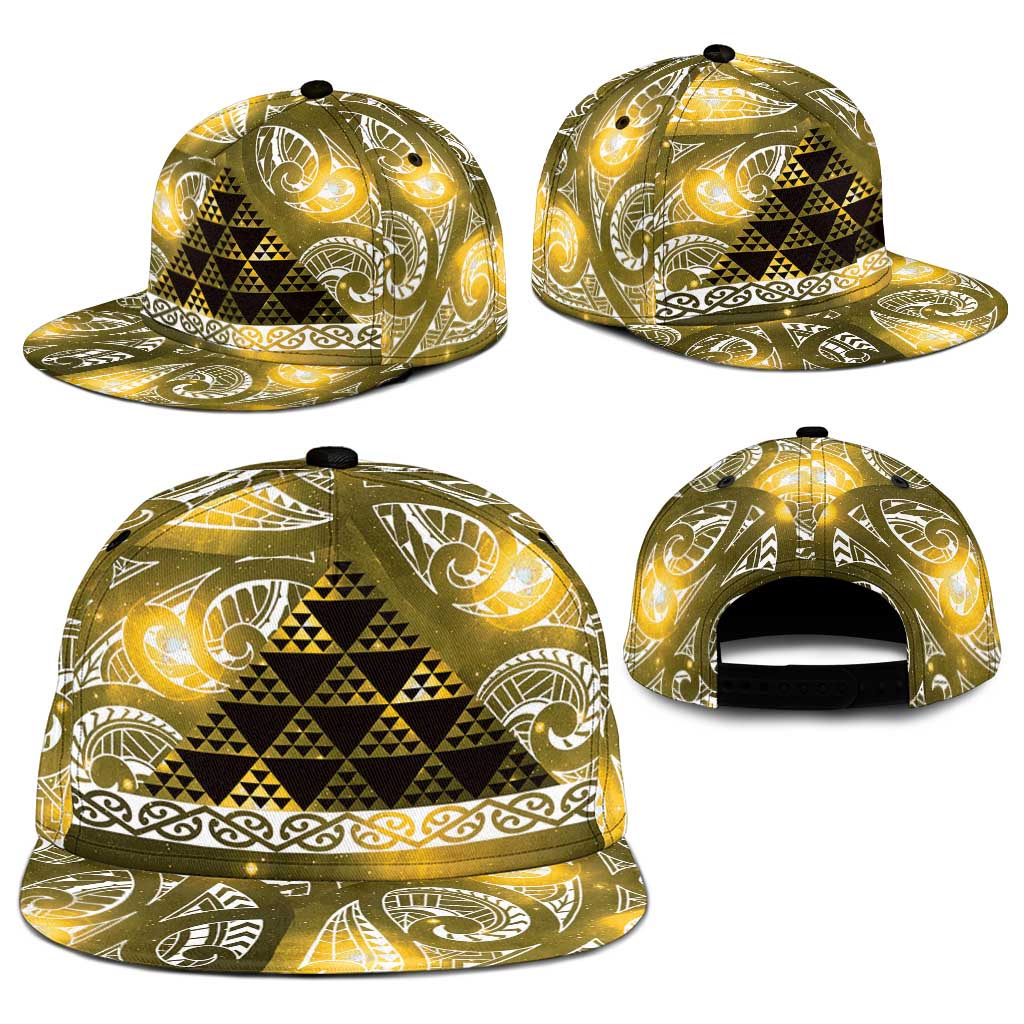 Matariki New Zealand Snapback Cap NZ Niho Taniwha Maori New Year Yellow Galaxy