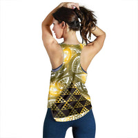 Matariki New Zealand Women Racerback Tank NZ Niho Taniwha Maori New Year Yellow Galaxy