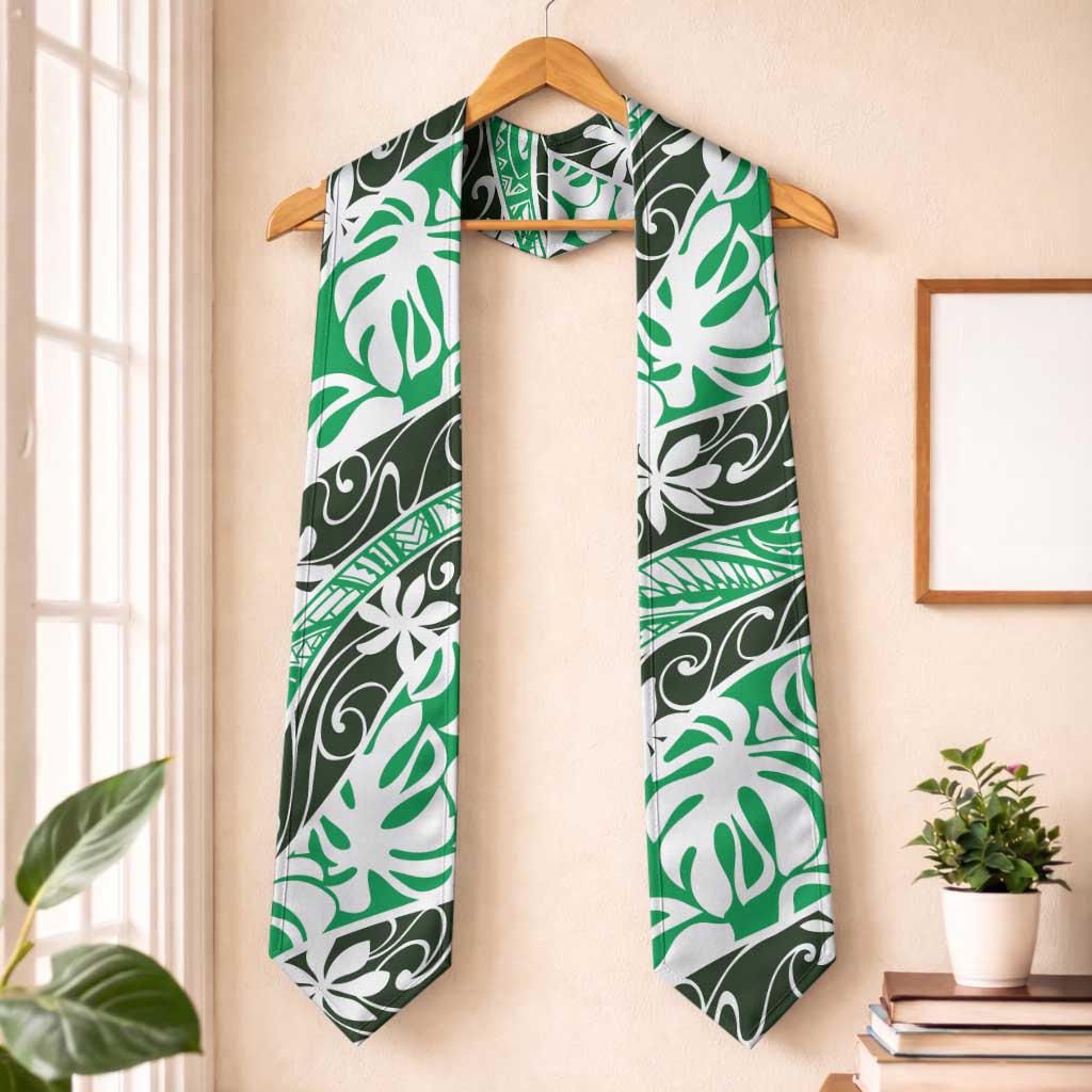 Matie Tahiti Tiare Monstera Graduation Stole Polynesian Pattern Curve Style
