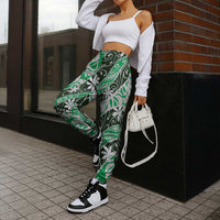 Matie Tahiti Tiare Monstera Jogger Pants Polynesian Pattern Curve Style - Polynesian Pride