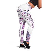 Mawhero Paua Shell Kowhaiwhai Taniko Leggings Manta Ray Shark-Turtle Maori Tribal Style LT9 - Polynesian Pride