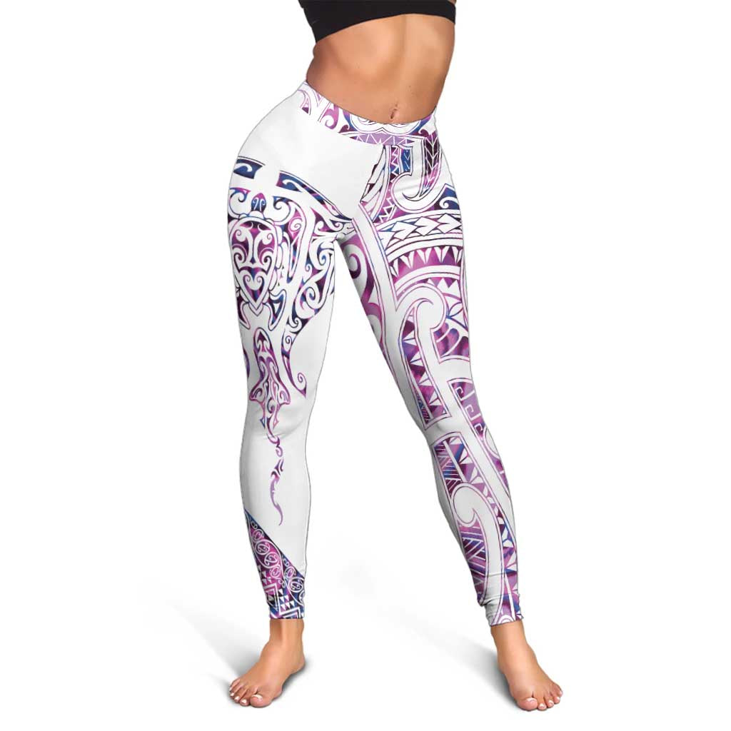 Mawhero Paua Shell Kowhaiwhai Taniko Leggings Manta Ray Shark-Turtle Maori Tribal Style LT9 - Polynesian Pride