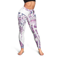 Mawhero Paua Shell Kowhaiwhai Taniko Leggings Manta Ray Shark-Turtle Maori Tribal Style LT9 - Polynesian Pride