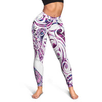 Mawhero Paua Shell Kowhaiwhai Taniko Leggings Turtle Tattoo Maori Tribal Style LT9 - Polynesian Pride