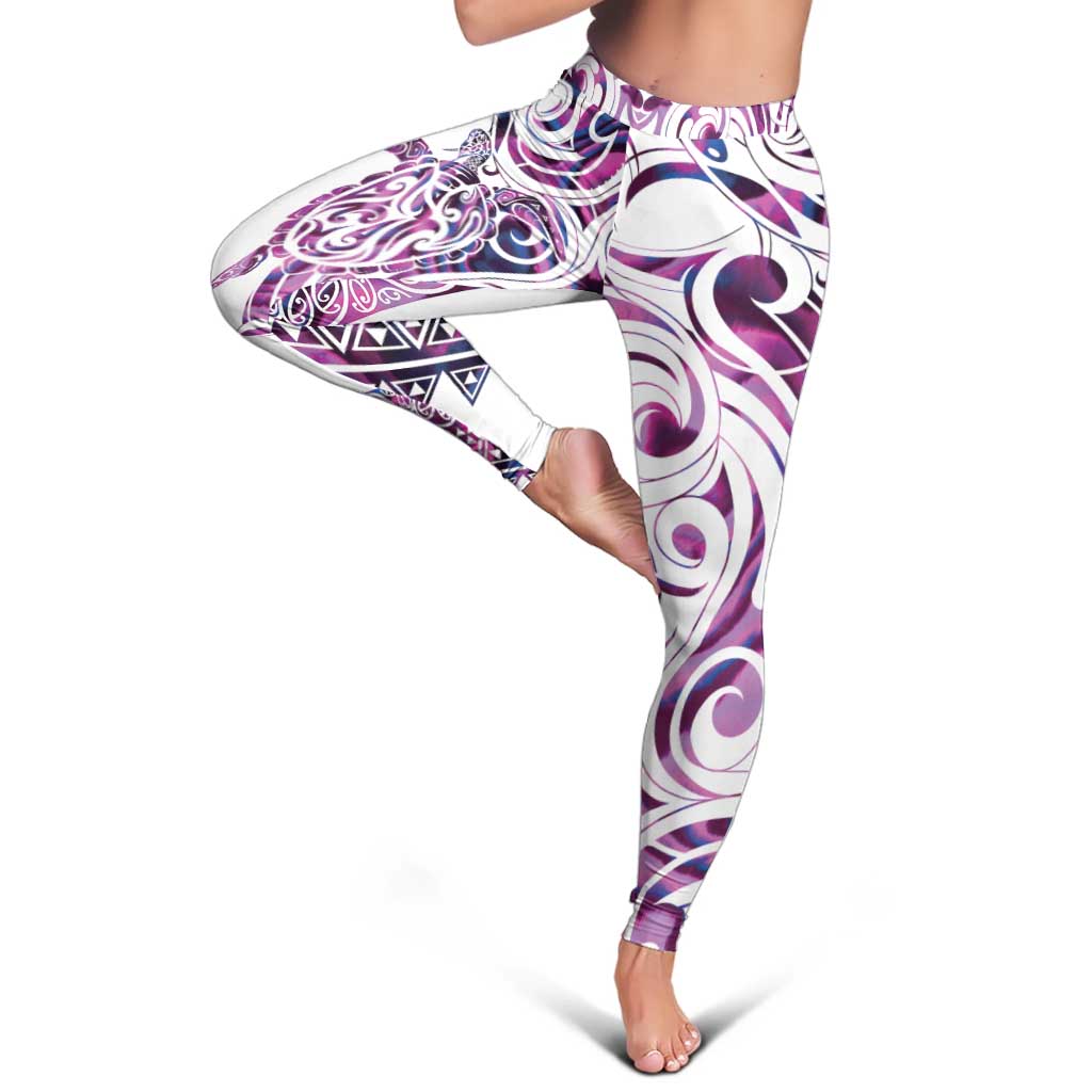Mawhero Paua Shell Kowhaiwhai Taniko Leggings Turtle Tattoo Maori Tribal Style LT9 - Polynesian Pride