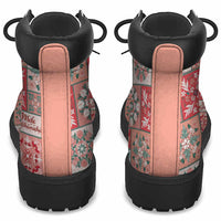 Mele Kalikimaka Hawaii Christmas All Season Boots Ulaula Seamless Floral Motif - Polynesian Pride