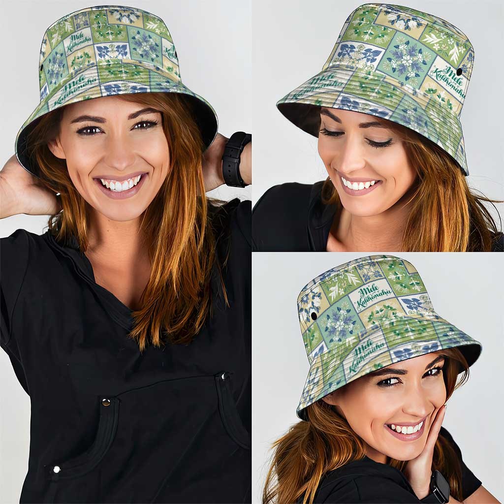 Mele Kalikimaka Hawaii Christmas Bucket Hat Omaomao Seamless Floral Motif - Polynesian Pride