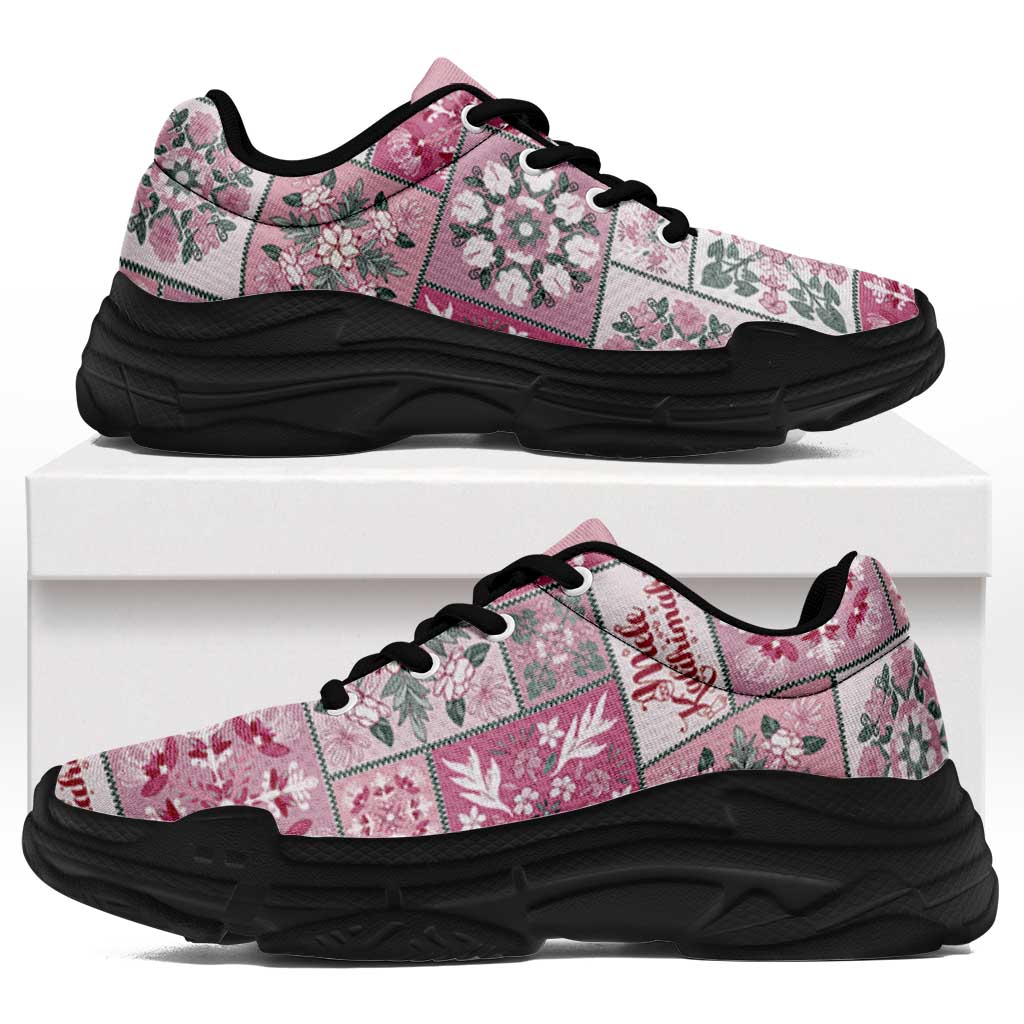 Mele Kalikimaka Hawaii Christmas Chunky Sneakers Akala Seamless Floral Motif - Polynesian Pride