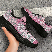 Mele Kalikimaka Hawaii Christmas Chunky Sneakers Akala Seamless Floral Motif - Polynesian Pride