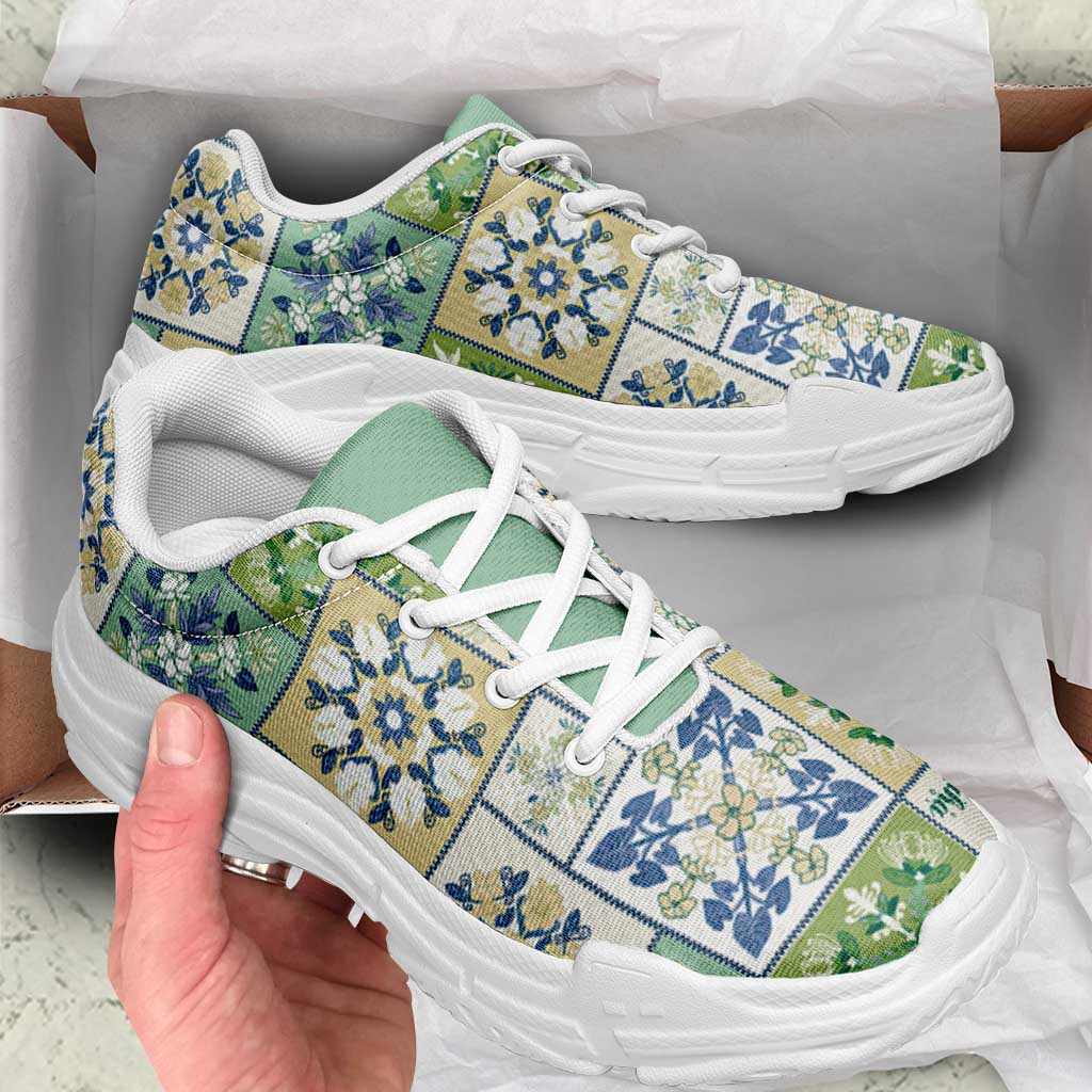 Mele Kalikimaka Hawaii Christmas Chunky Sneakers Omaomao Seamless Floral Motif - Polynesian Pride