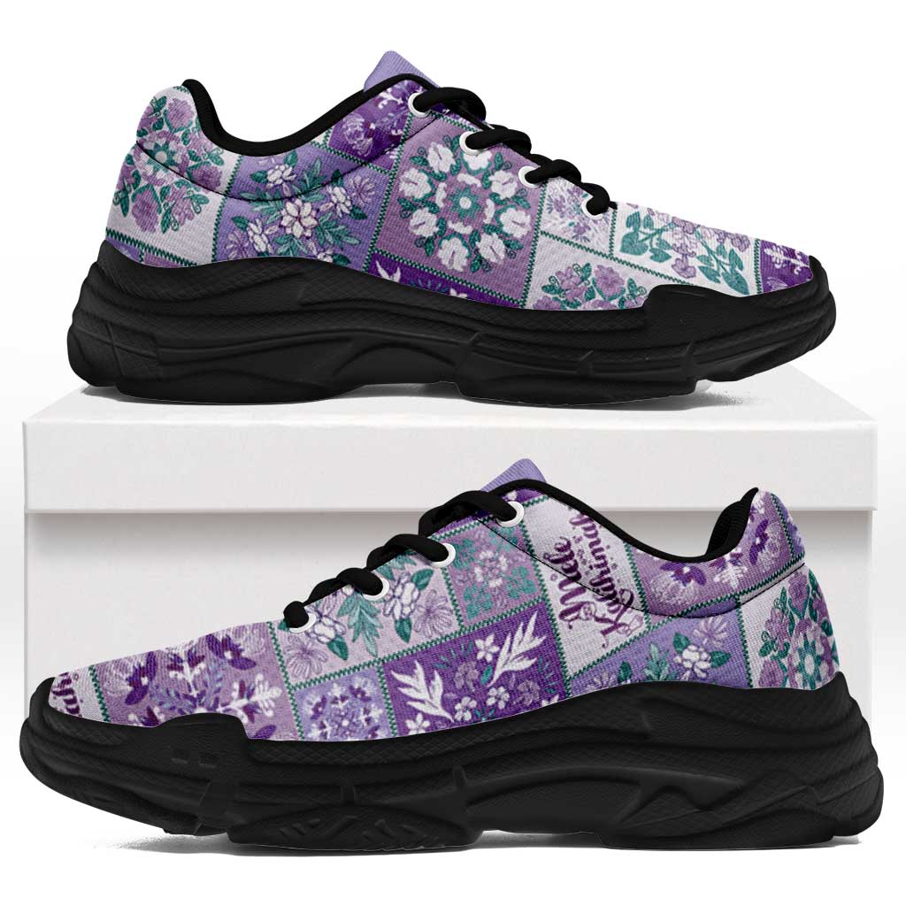 Mele Kalikimaka Hawaii Christmas Chunky Sneakers Poni Seamless Floral Motif - Polynesian Pride