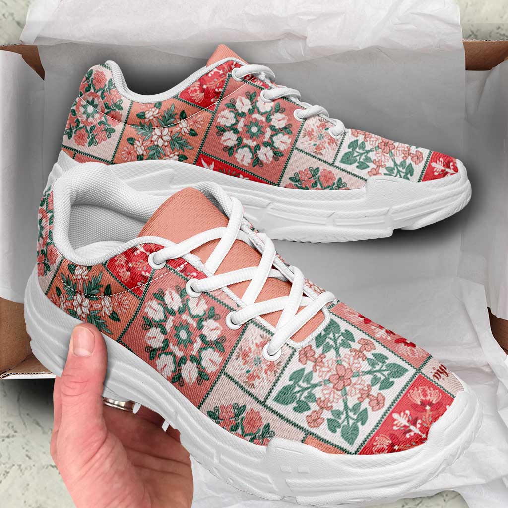 Mele Kalikimaka Hawaii Christmas Chunky Sneakers Ulaula Seamless Floral Motif - Polynesian Pride