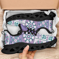 Mele Kalikimaka Hawaii Christmas Clunky Sneakers Poni Seamless Floral Motif - Polynesian Pride