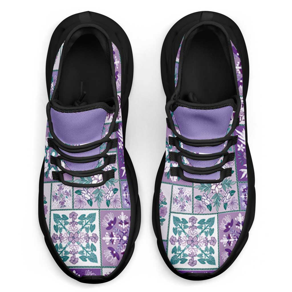 Mele Kalikimaka Hawaii Christmas Clunky Sneakers Poni Seamless Floral Motif - Polynesian Pride