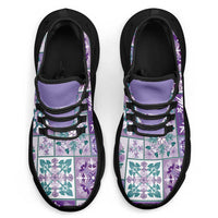 Mele Kalikimaka Hawaii Christmas Clunky Sneakers Poni Seamless Floral Motif - Polynesian Pride