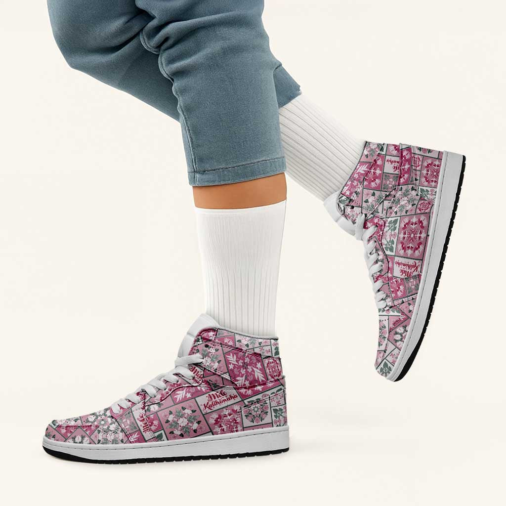 Mele Kalikimaka Hawaii Christmas High Sneakers AJ1 Akala Seamless Floral Motif - Polynesian Pride